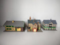 Faller HO scale half-timbered village buildings set of 3 with ruler