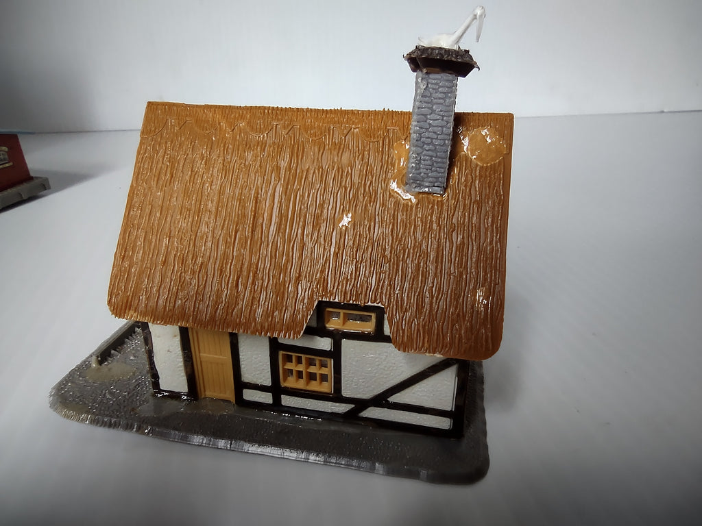 Vintage Faller HO Scale Thatched Cottage & Bahnhof Station Set of 4 [8007n]