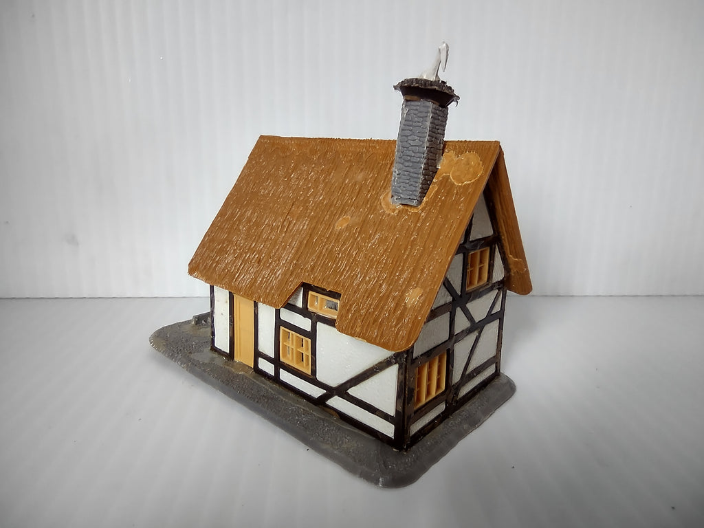 Vintage Faller HO Scale Thatched Cottage & Bahnhof Station Set of 4 [8007n]