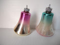 Vintage Shiny Brite Glass Bell Ornaments Pink Teal Ombre Set of 2 [8015n]