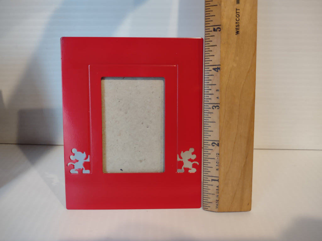 Vintage Disney Mickey Silhouette 2x3 Photo Small Frame Black & Red Set of 2 [7428]