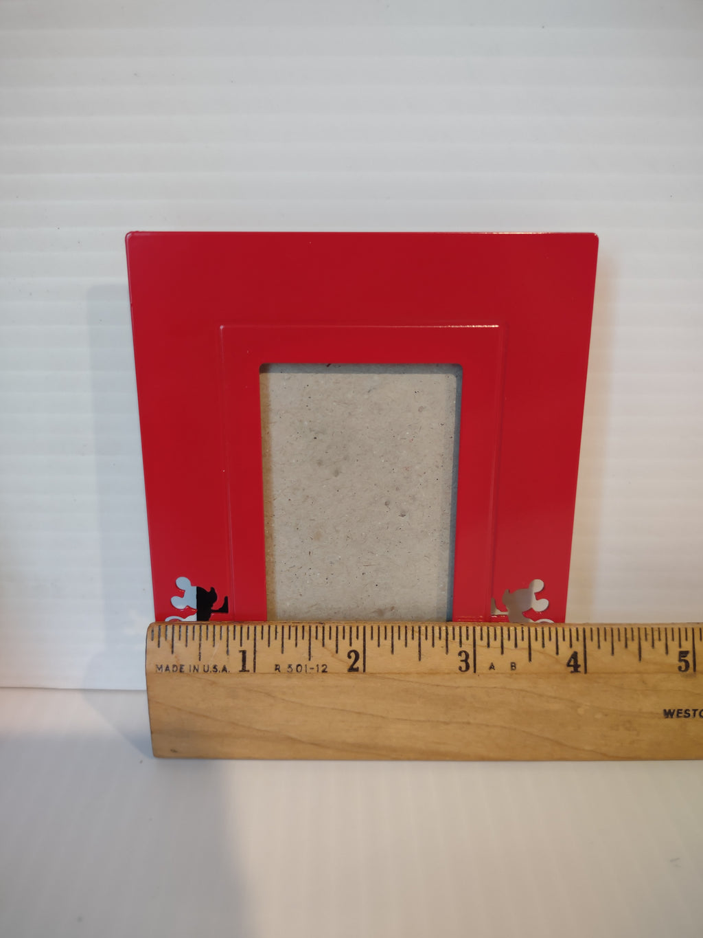 Vintage Disney Mickey Silhouette 2x3 Photo Small Frame Black & Red Set of 2 [7428]