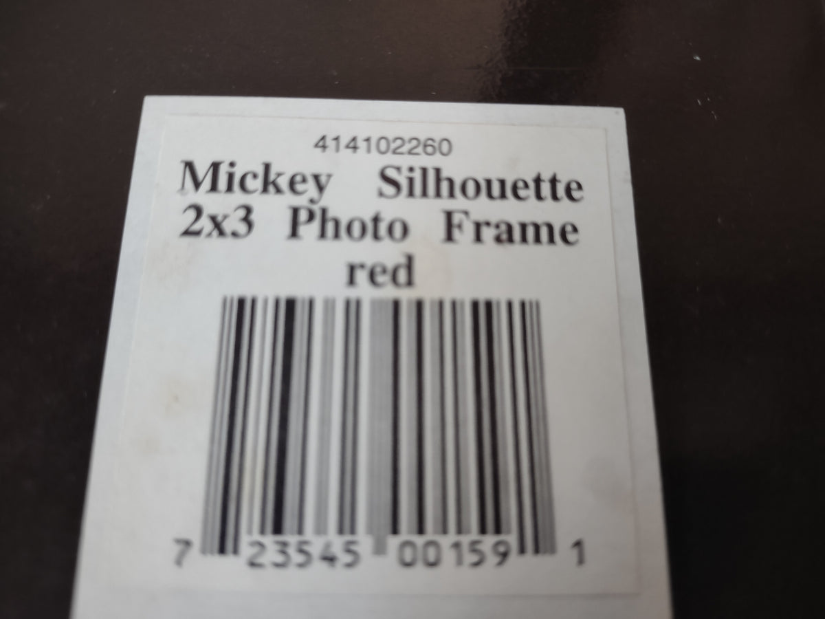 Vintage Disney Mickey Silhouette 2x3 Photo Small Frame Black & Red Set of 2 [7428]