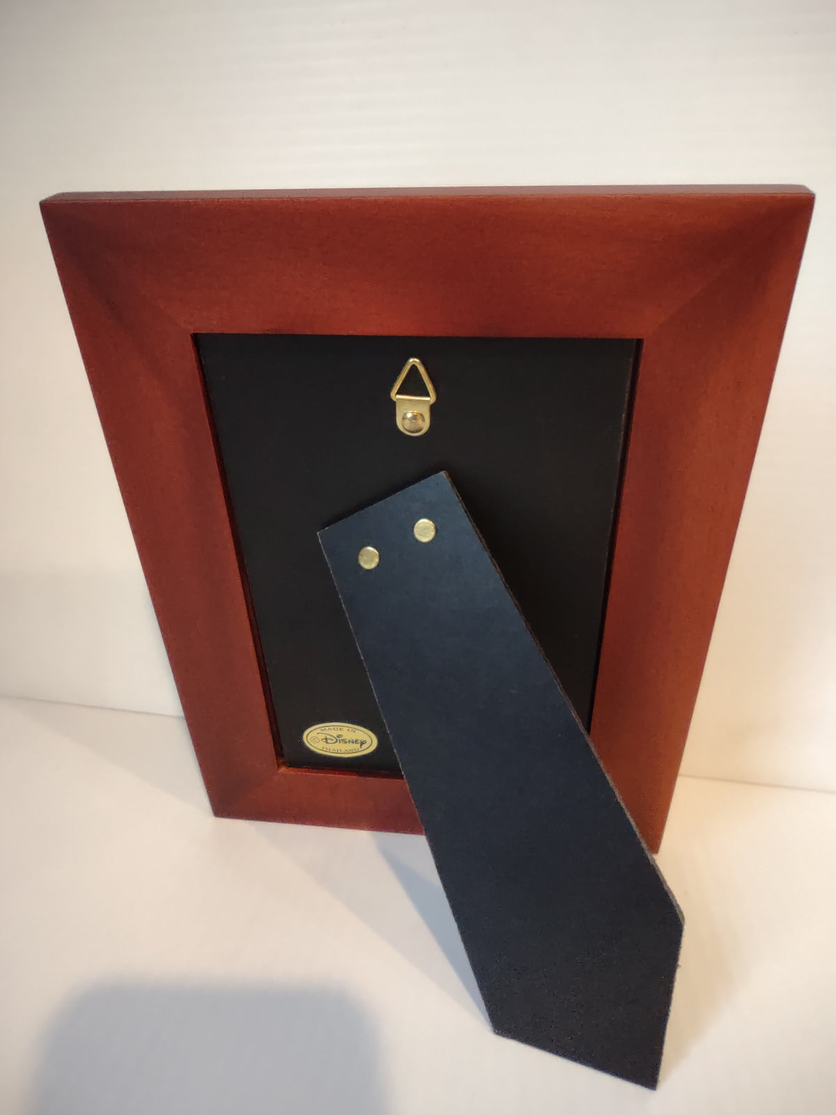 Vintage Disney Mickey Head Cutout 4x6 Photo Frame Red Wood Thailand [7429]