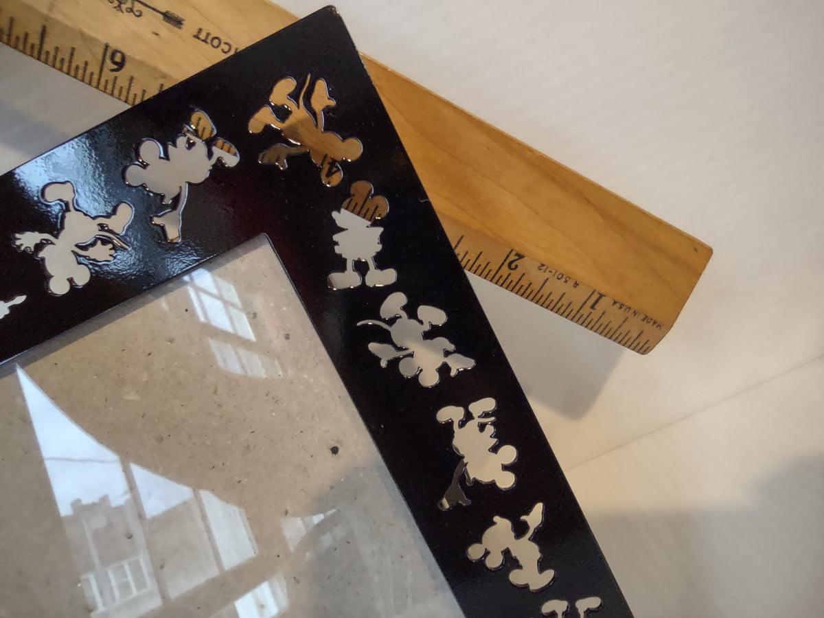 Vintage Disney Mickey Tumbler 4x6 Photo Frame Black & Red Set of 2 [7430]