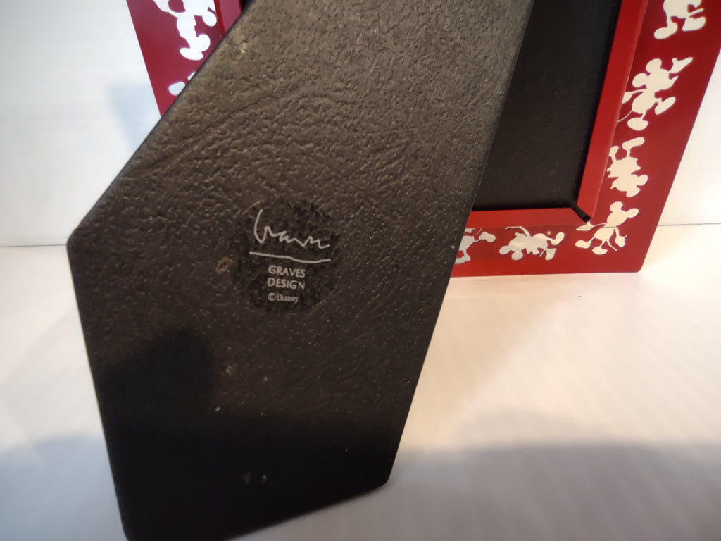 Vintage Disney Mickey Tumbler 4x6 Photo Frame Black & Red Set of 2 [7430]