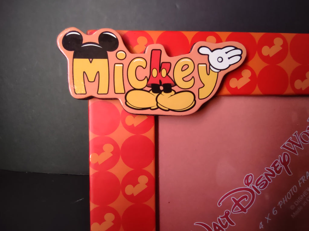 Vintage Walt Disney World Mickey Mouse Red 4x6 Photo Frame [7432]
