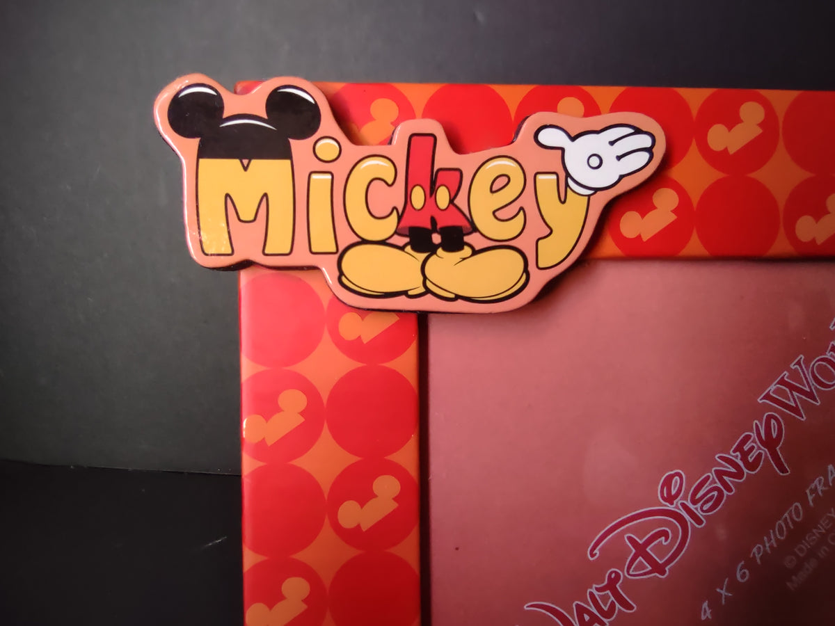 Vintage Walt Disney World Mickey Mouse Red 4x6 Photo Frame [7432]