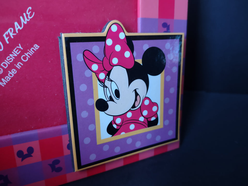 Vintage Walt Disney World Minnie Mouse Pink Purple 4x6 Photo Frame [7433]