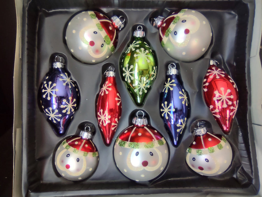 Radko Celebrations glass ornament set of 10 in box