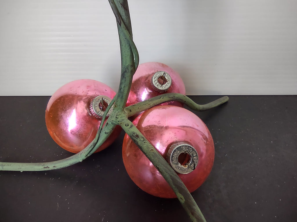 Vintage Shiny Brite Pink Glass Ball Christmas Ornaments Set of 3 [8029n]