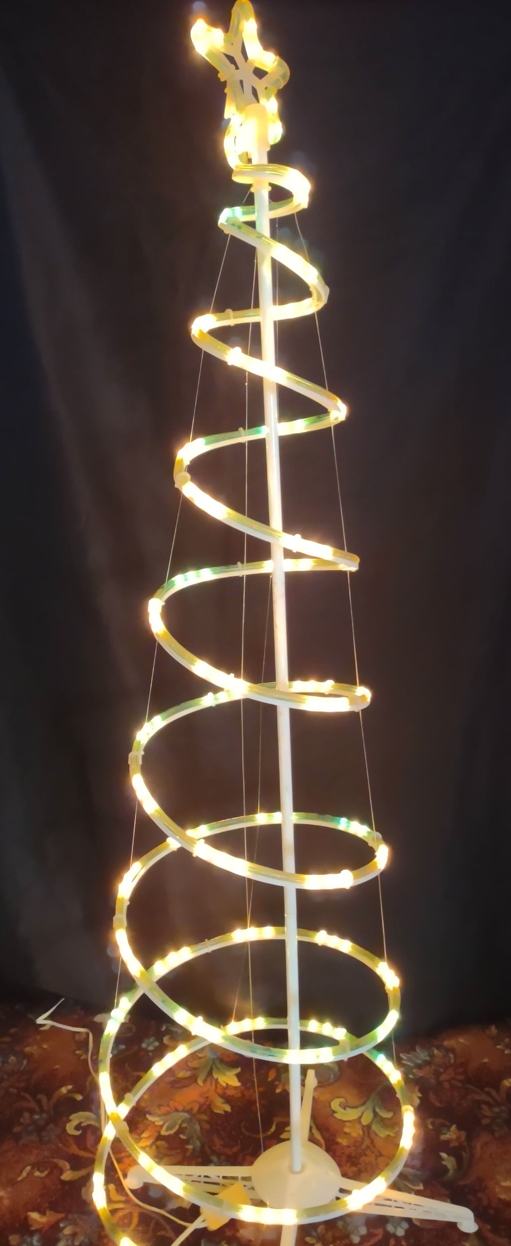 Vintage Spiral Rope Light LED Christmas Tree Warm White Angel Topper [8036n]