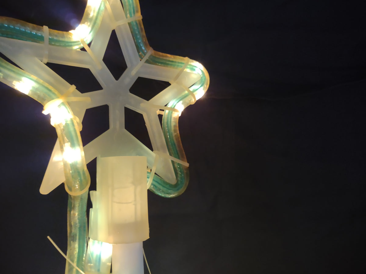 Vintage 6ft LED Chaser Tube Light Spiral Christmas Tree Star Topper [8036n]