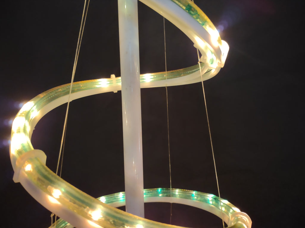 Vintage 6ft LED Chaser Tube Light Spiral Christmas Tree Star Topper [8036n]