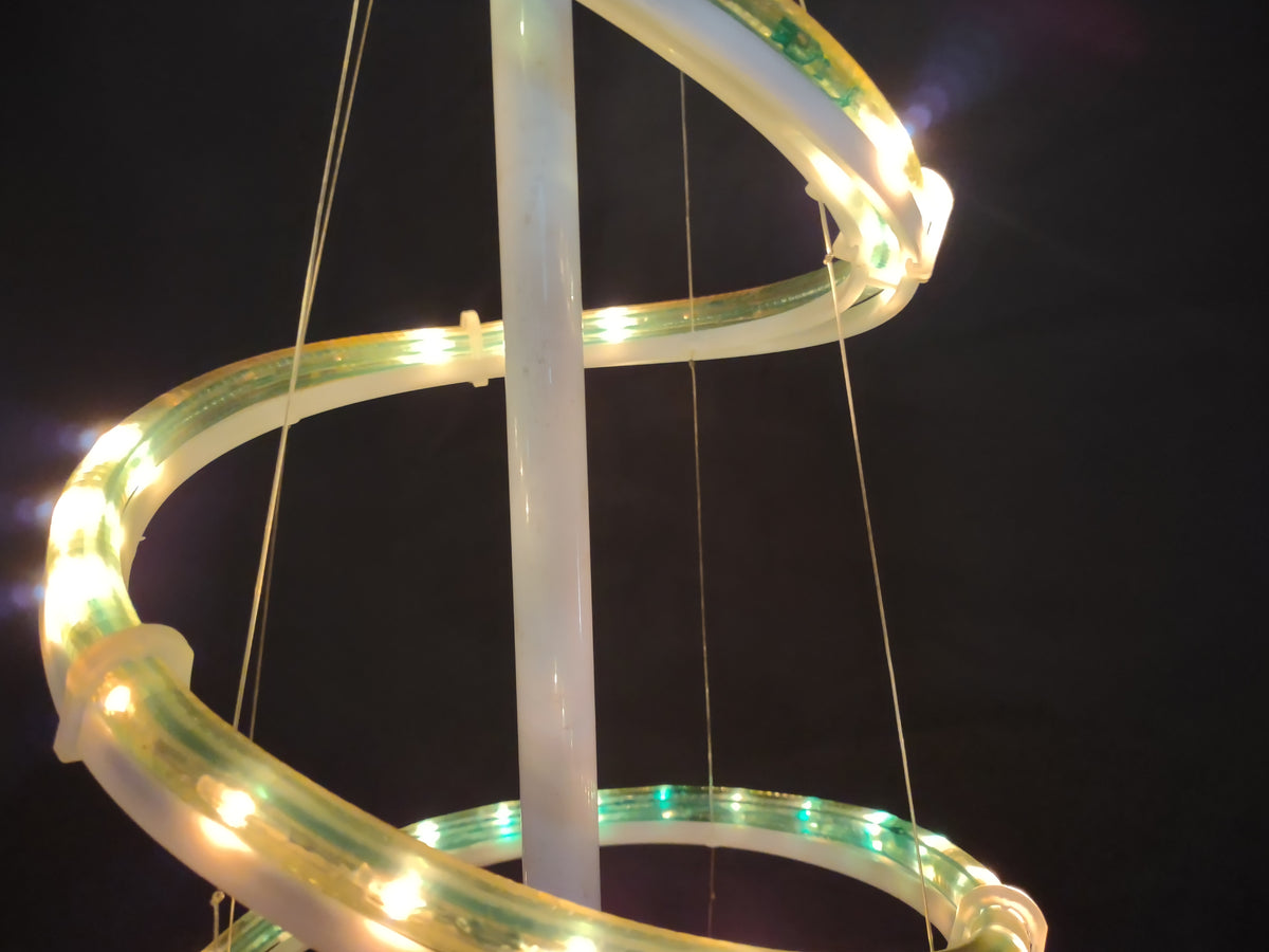 Vintage 6ft LED Chaser Tube Light Spiral Christmas Tree Star Topper [8036n]