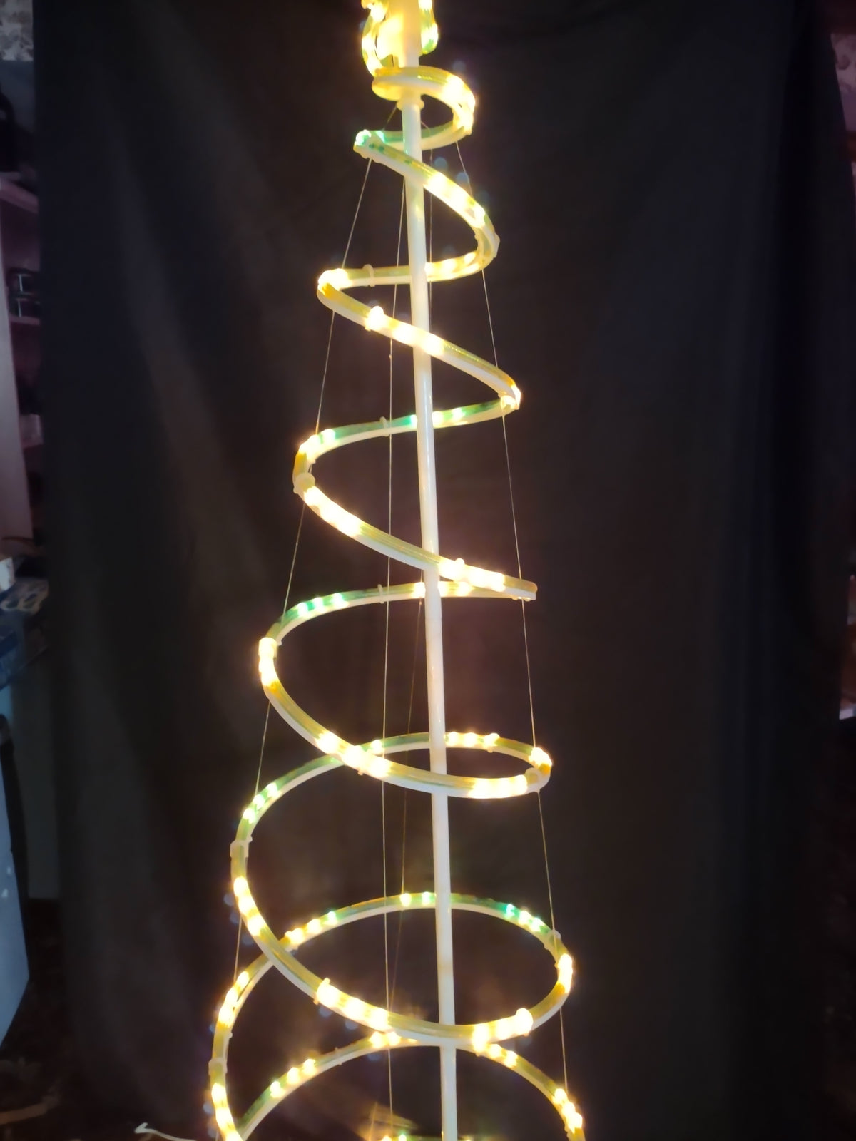 Vintage 6ft LED Chaser Tube Light Spiral Christmas Tree Star Topper [8036n]
