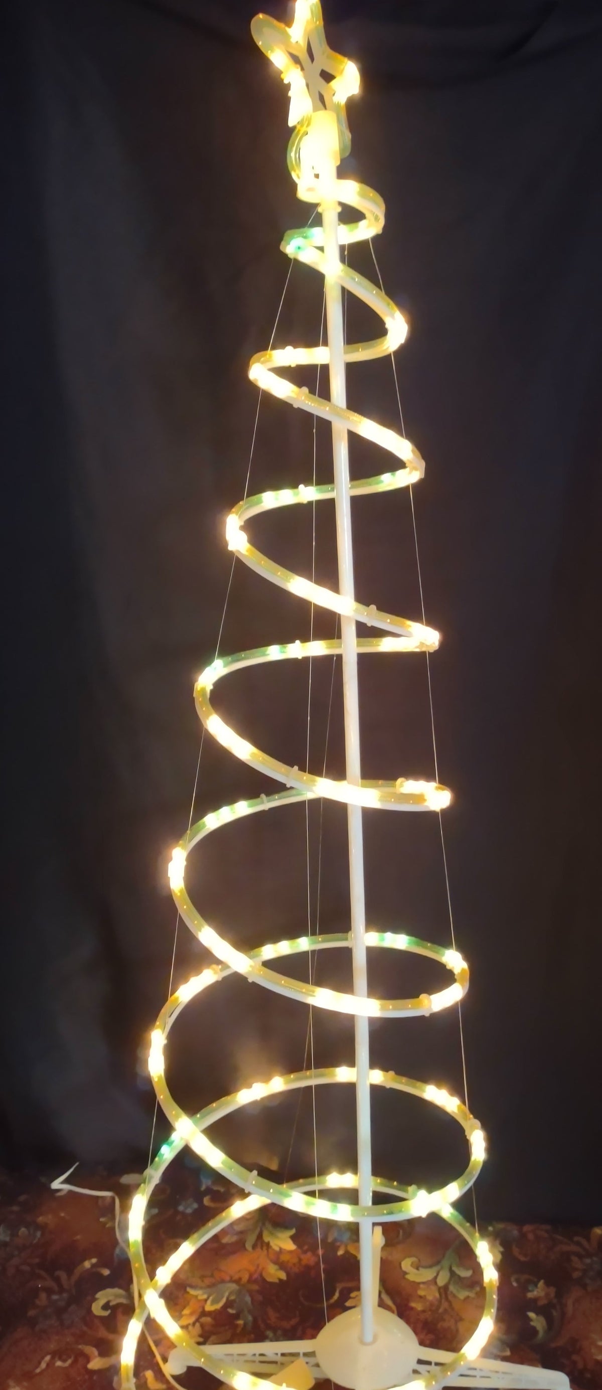 Vintage 6ft LED Chaser Tube Light Spiral Christmas Tree Star Topper [8036n]