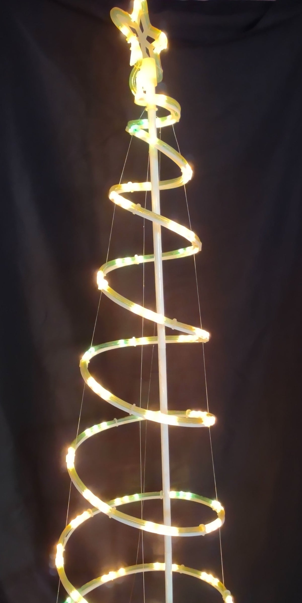 Vintage 6ft LED Chaser Tube Light Spiral Christmas Tree Star Topper [8036n]