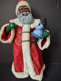 Vintage Possible Dreams Clothtique Black Santa 1993 Red Coat [8042n]