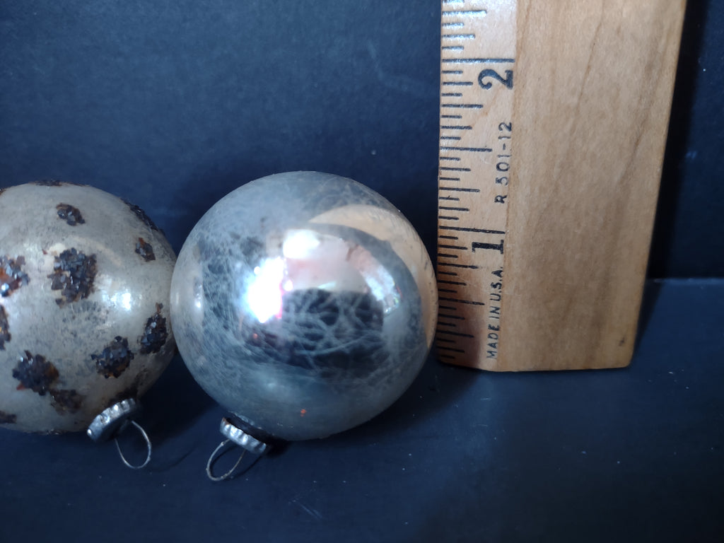 Vintage Japan Mercury Glass Ball Ornaments Gold Silver 1.5" Each[8046n]