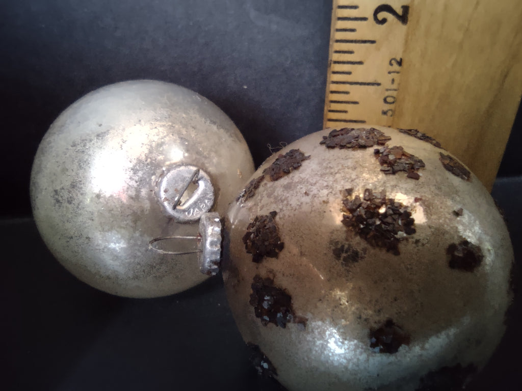 Vintage Japan Mercury Glass Ball Ornaments Gold Silver 1.5" Each[8046n]