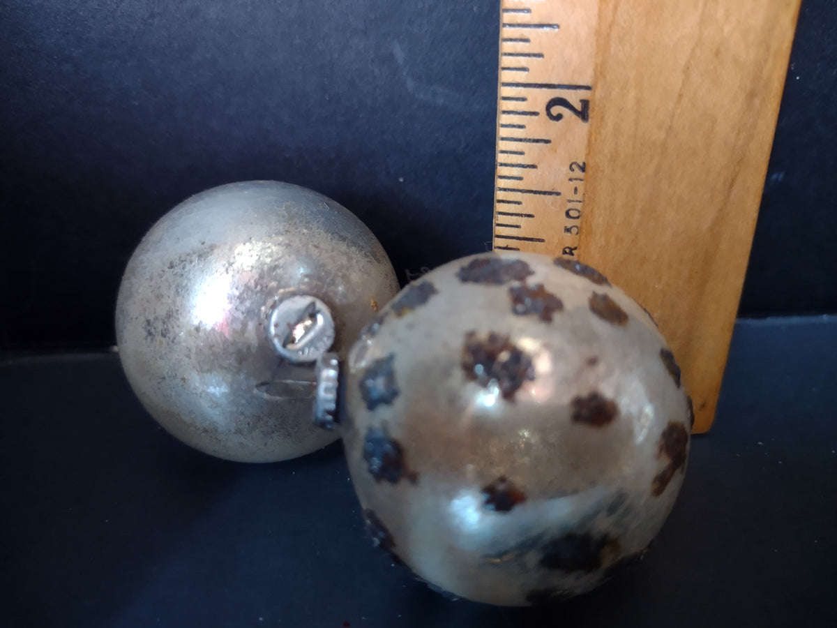 Vintage Japan Mercury Glass Ball Ornaments Gold Silver 1.5" Each[8046n]
