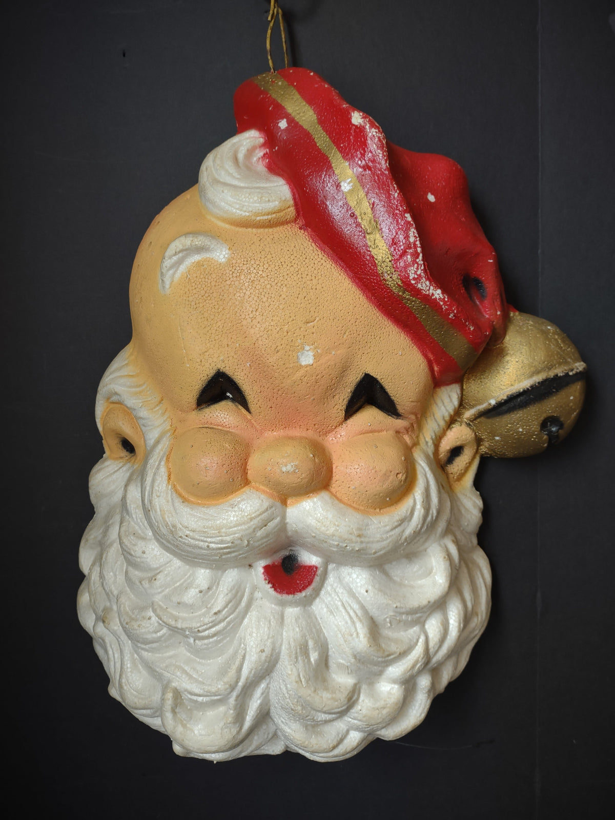 Vintage Santa face wall hanging front view