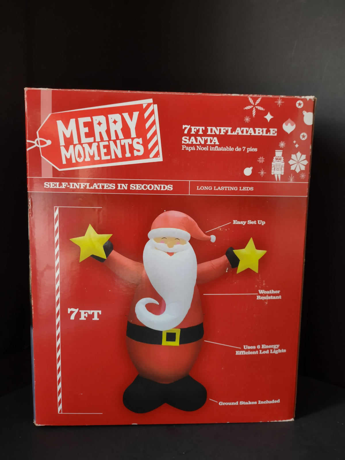 Merry Moments 7FT Inflatable Santa box front