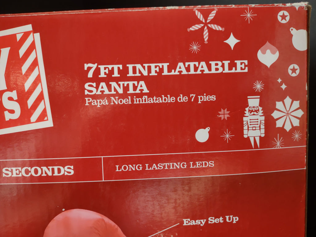 Merry Moments 7FT Inflatable Santa inflated display view
