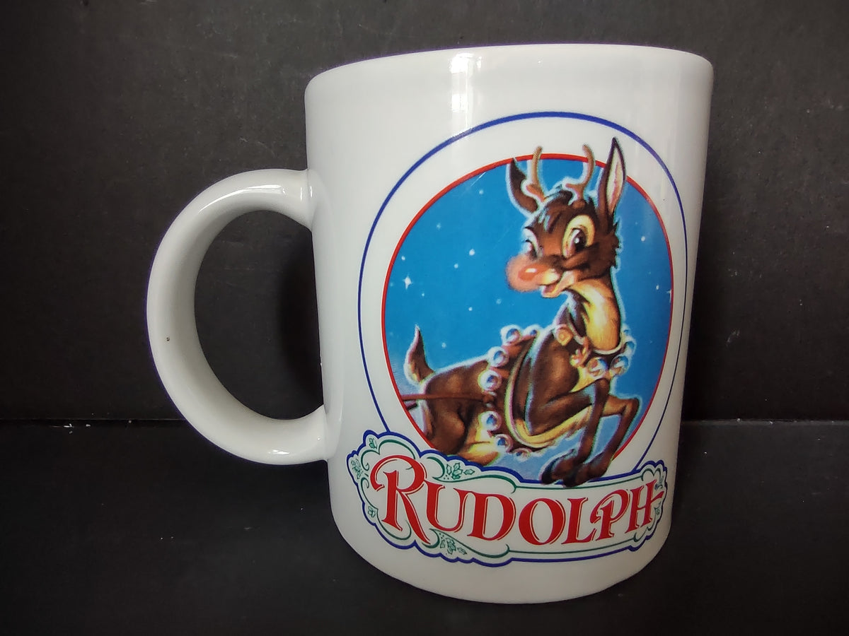 Vintage 1993 Rudolph Red-Nosed Reindeer Ceramic Coffee Mug Accent [7438]