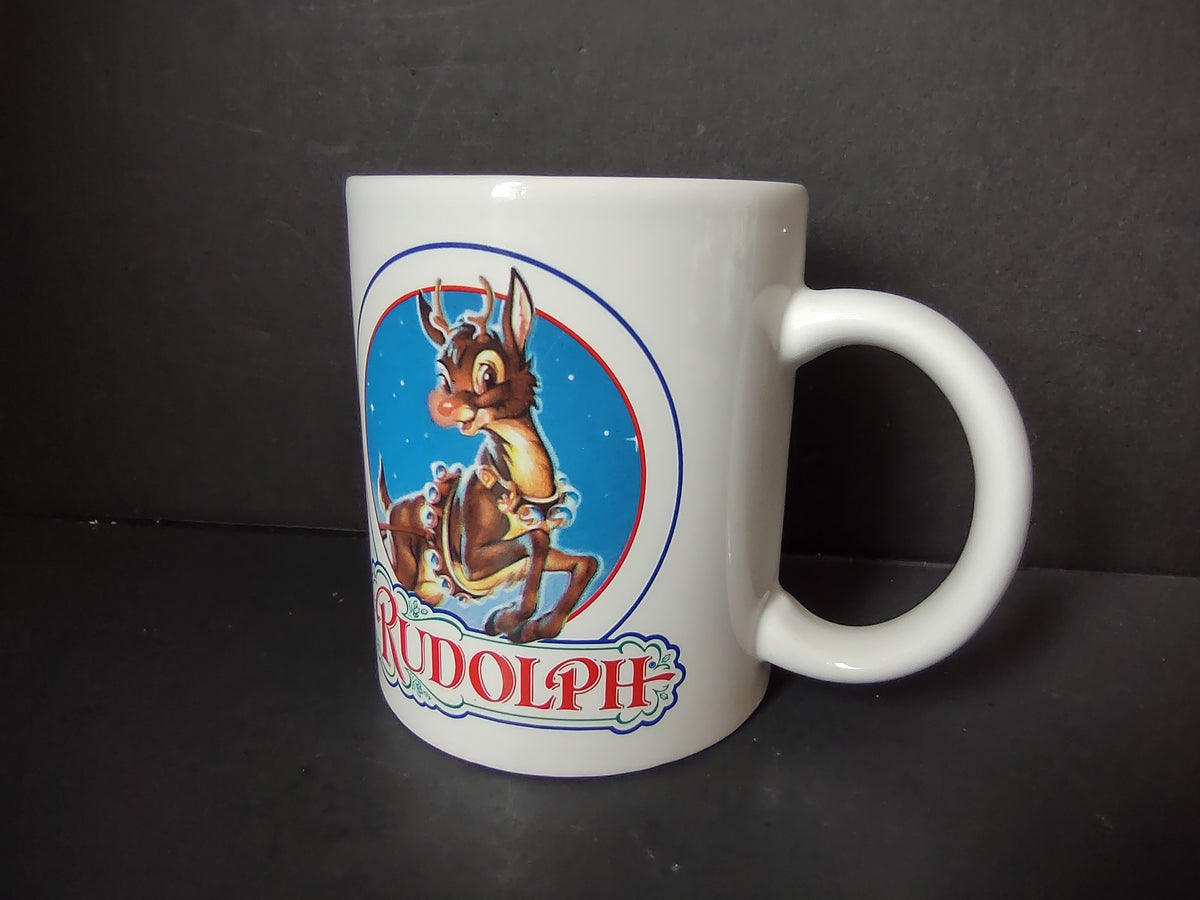 Vintage 1993 Rudolph Red-Nosed Reindeer Ceramic Coffee Mug Accent [7438]