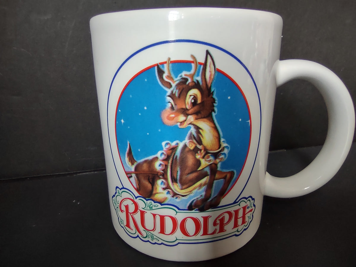 Vintage 1993 Rudolph Red-Nosed Reindeer Ceramic Coffee Mug Accent [7438]