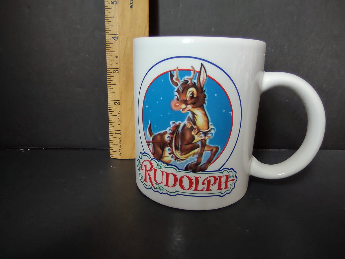 Vintage 1993 Rudolph Red-Nosed Reindeer Ceramic Coffee Mug Accent [7438]