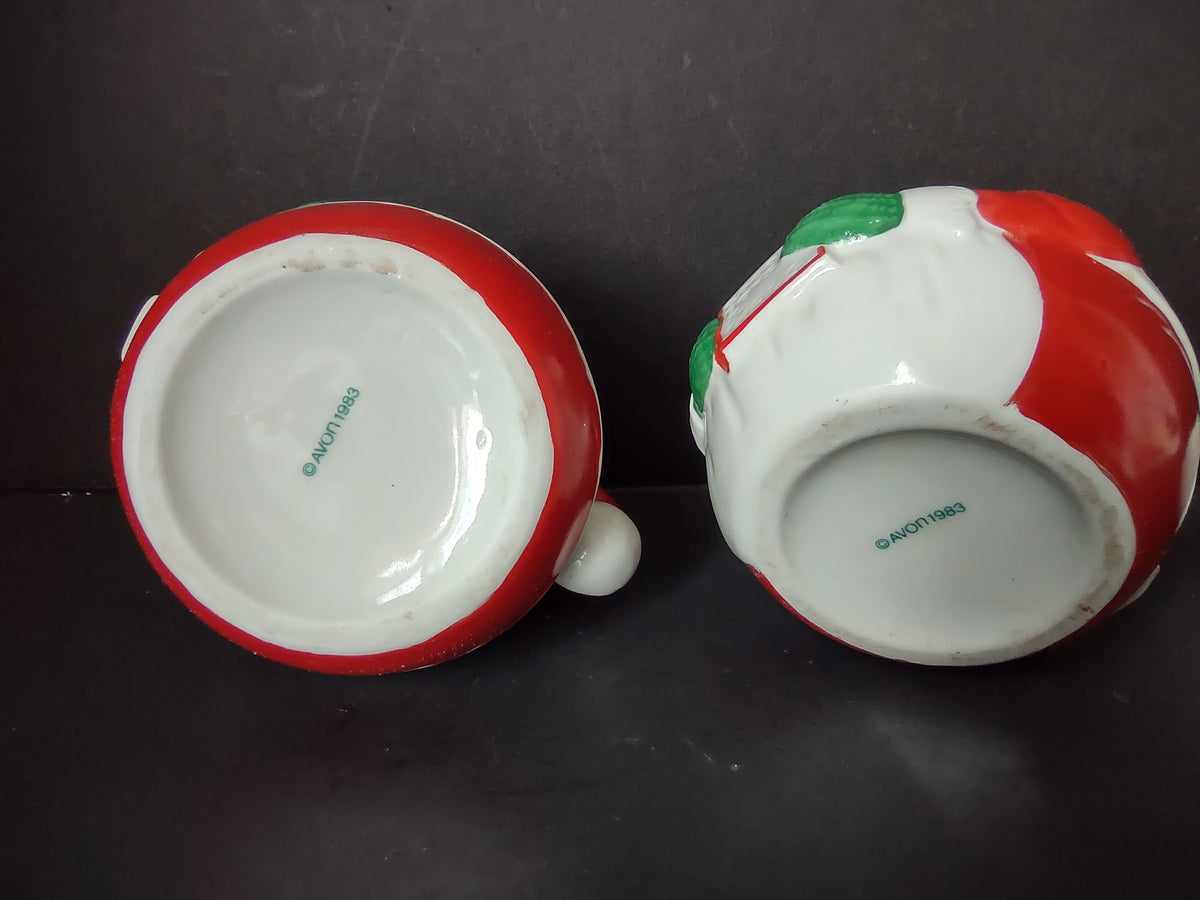 Vintage Avon 1983 Santa Mrs Claus Ceramic Creamer Sugar Bowl Set [7437]