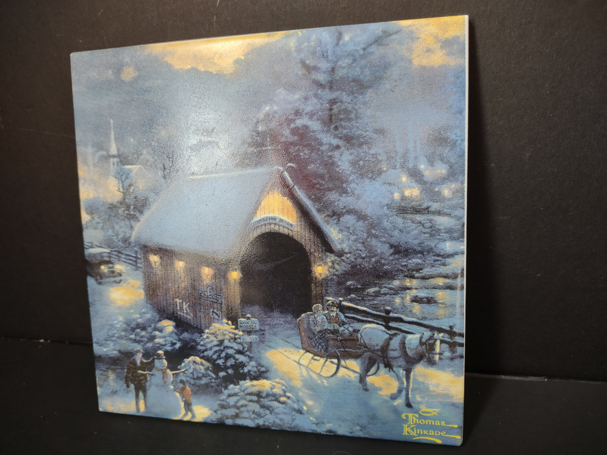 Vintage Thomas Kinkade Winter Evening Memories Ceramic Tile 2006 [7440]