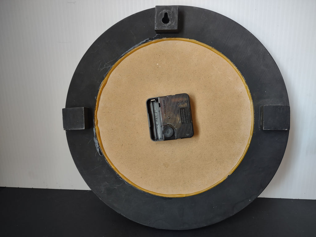 Vintage Hammered Gold Brass Round Wall Clock Roman Numeral 12" [7443]