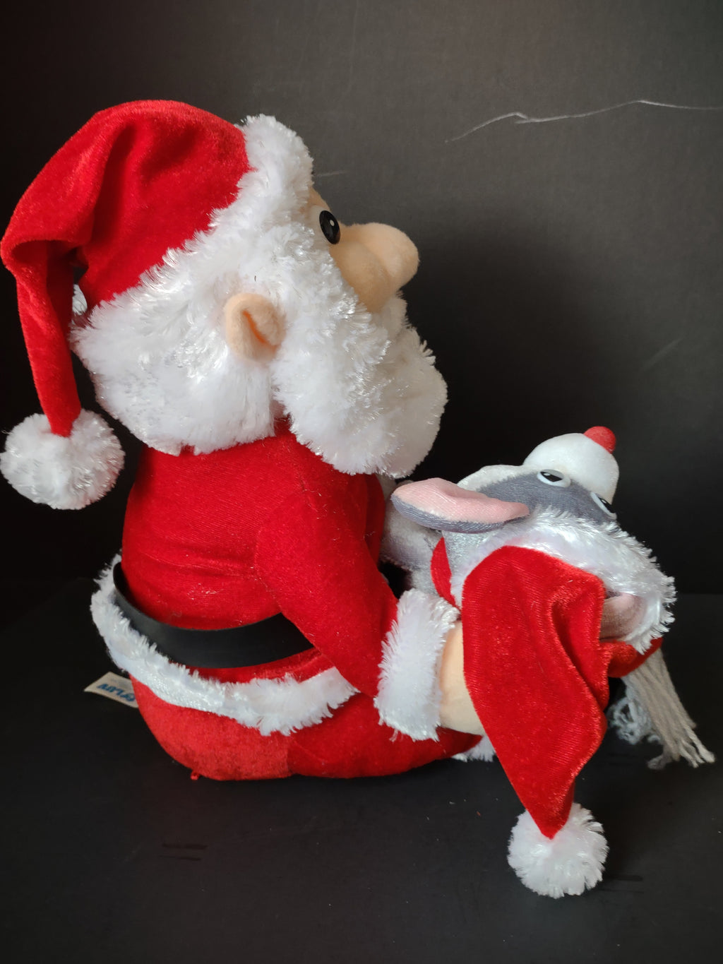 Vintage Hug & Luv Singing Santa & Mouse Plush Set Jolly Christmas [8063n]