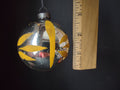 Vintage Silver Mirrored Christmas Ornament Premier Gold Leaf Design [8065n]