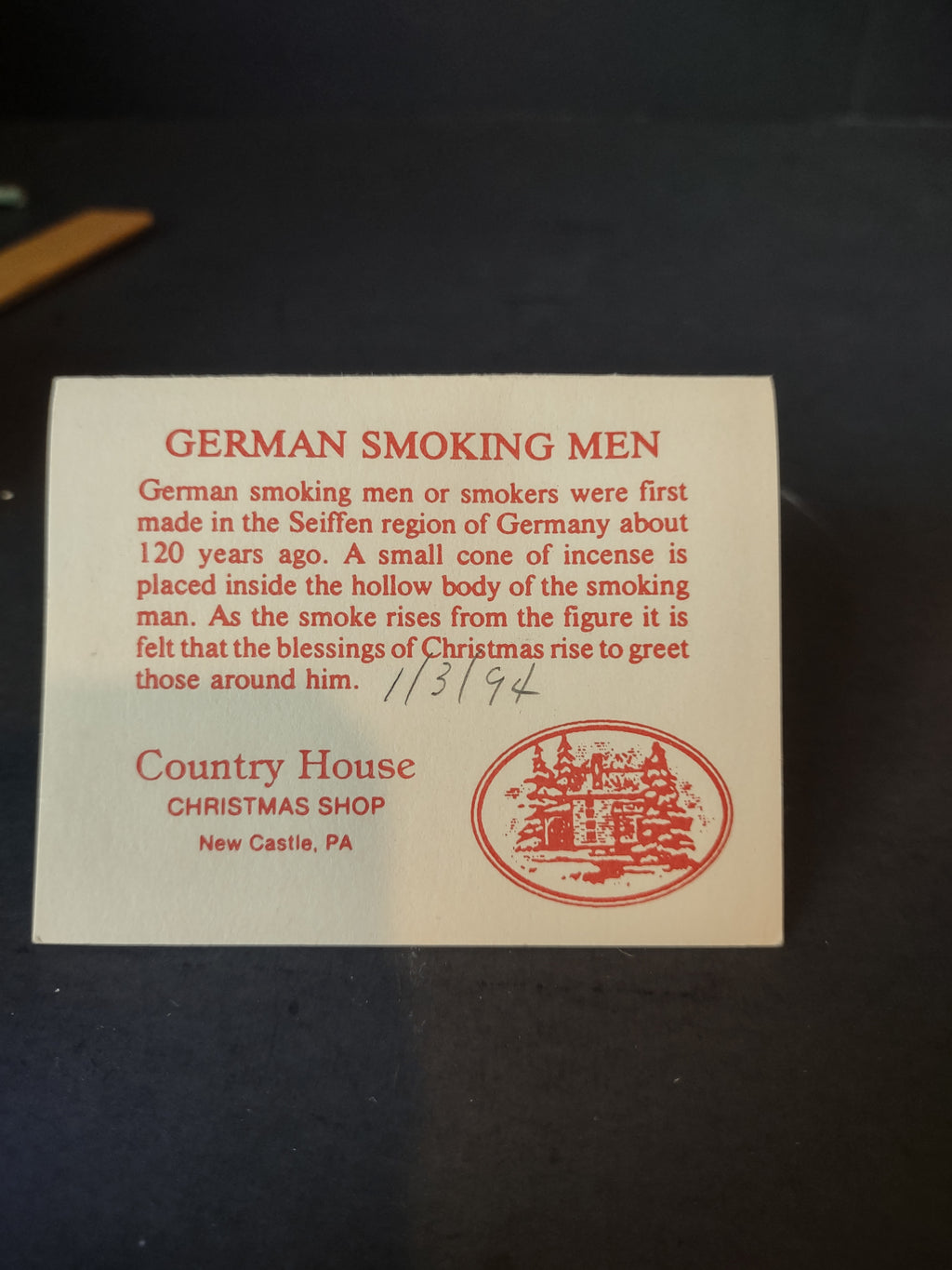 Vintage German Wooden Hunter Smoker Smoking Manikin Cone Incense Burner [8073n]