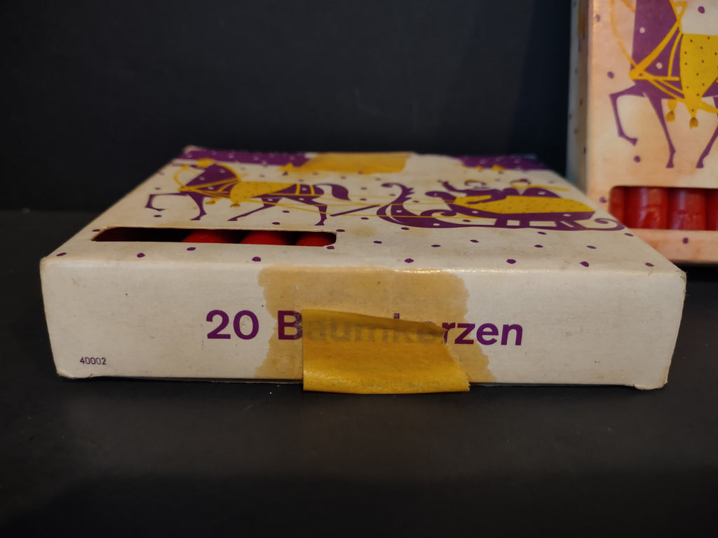 Vintage Red German Baumkerzen Christmas Tree Candles 2 Boxes [8074n]
