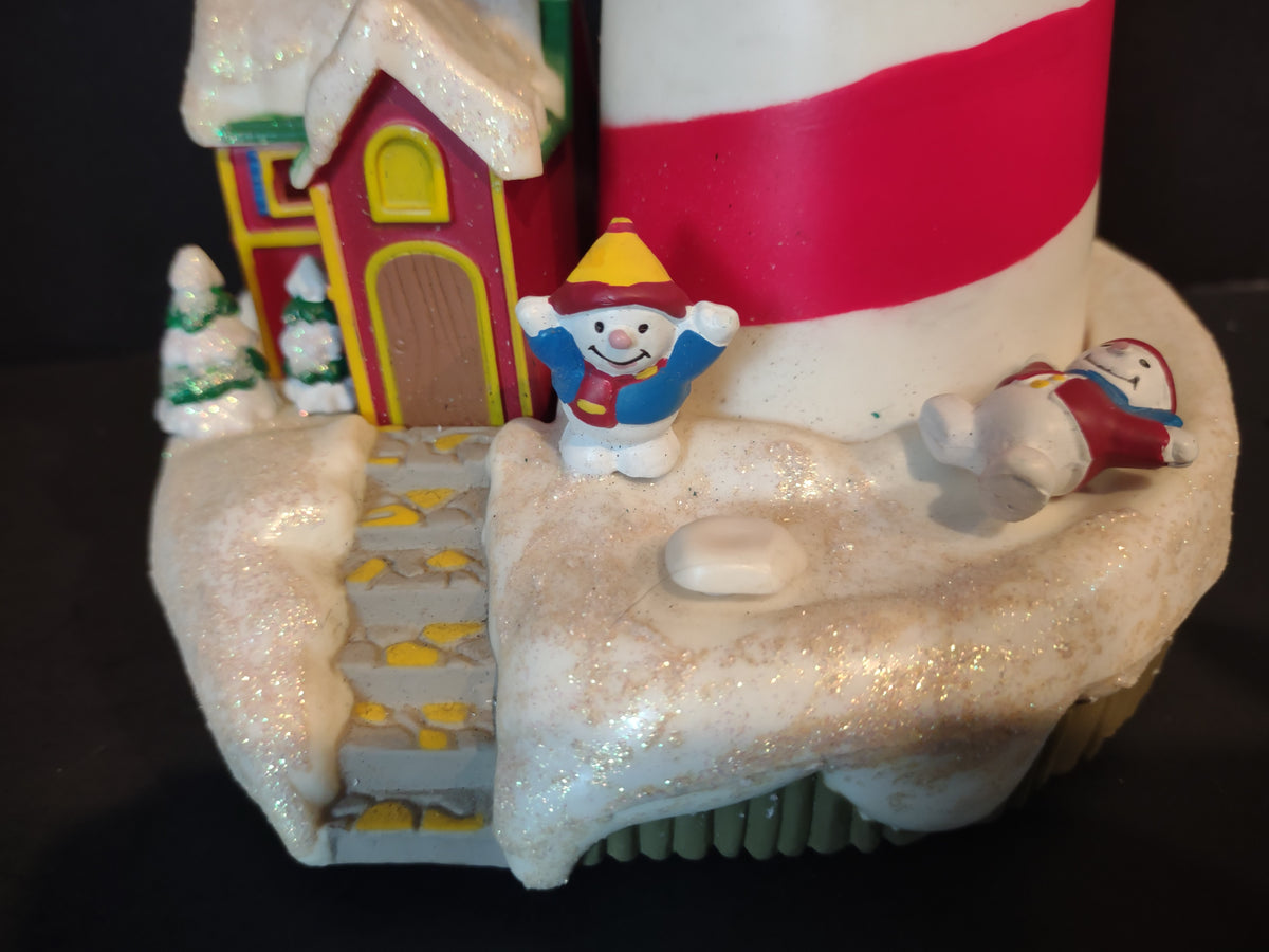 Vintage Santa's Musical Lighthouse Revolving Reindeer Christmas [8075n]