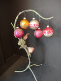 Vintage Shiny Brite Mica 2" Glass Christmas Ornaments Set of 5 [8076n]