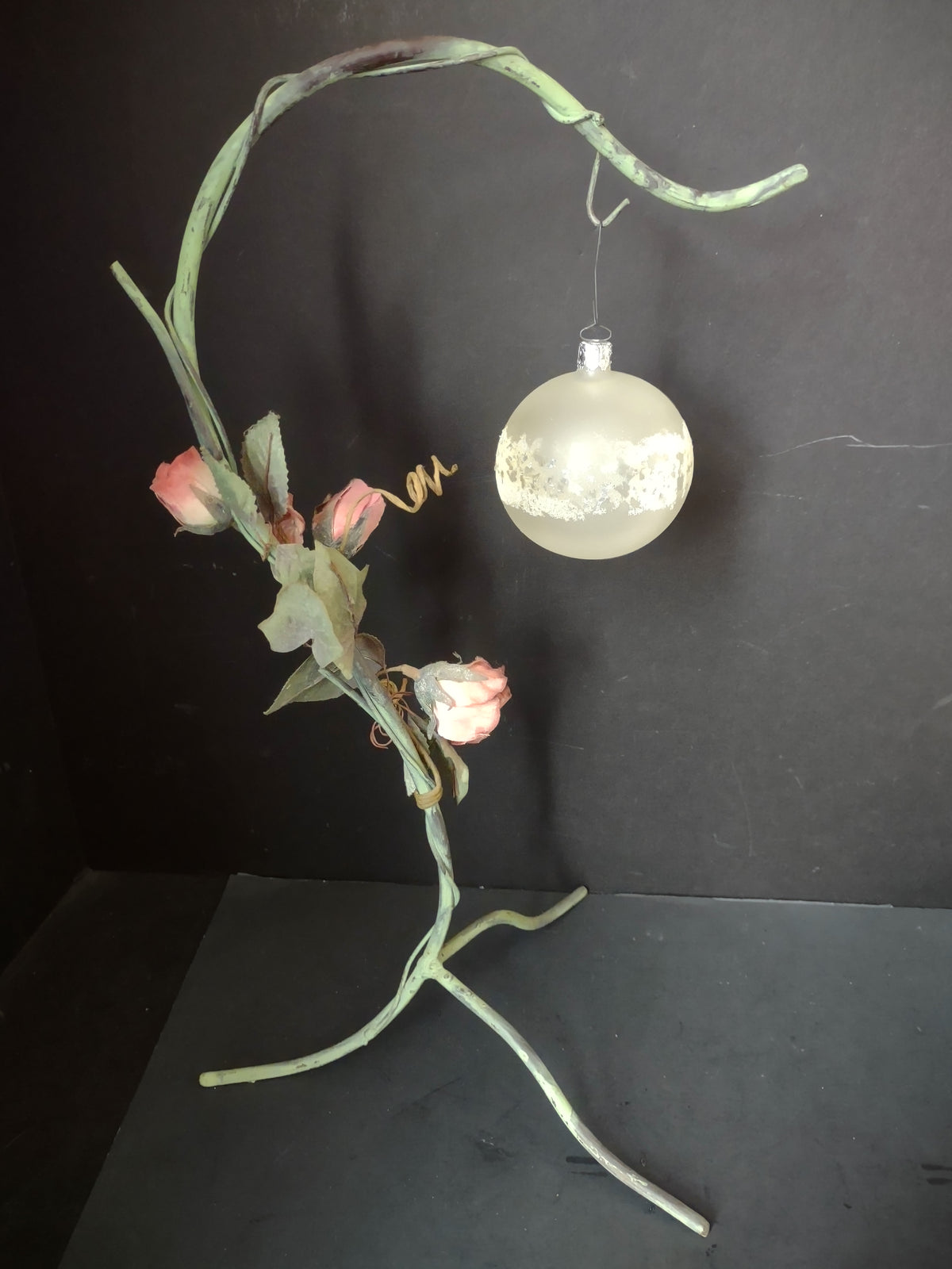 Vintage Christborn Christmas Ornament White Frosted West Germany 3 Inch [8083]