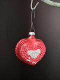 Vintage I.G. Collection West Germany Red Heart Christmas Ornament 2 Inch [8092]
