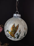 Vintage Austria Christmas Ornament Off-White Eagle Marsh Scene 3 Inch [8096]
