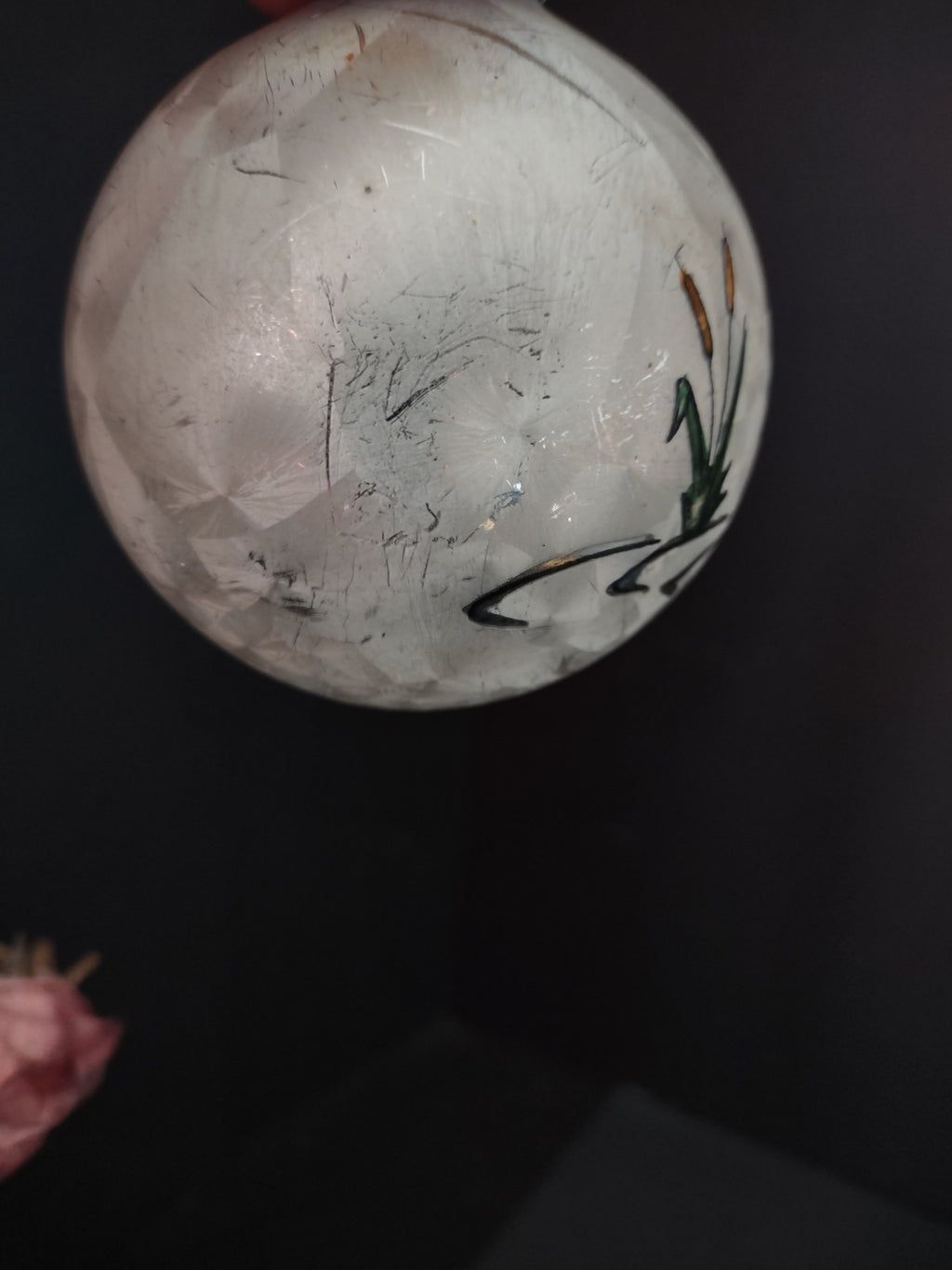 Vintage Austria Christmas Ornament Off-White Eagle Marsh Scene 3 Inch [8096]
