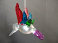 Vintage Glass Hummingbird Christmas Ornament Red Blue Green Pink Bird [8098]