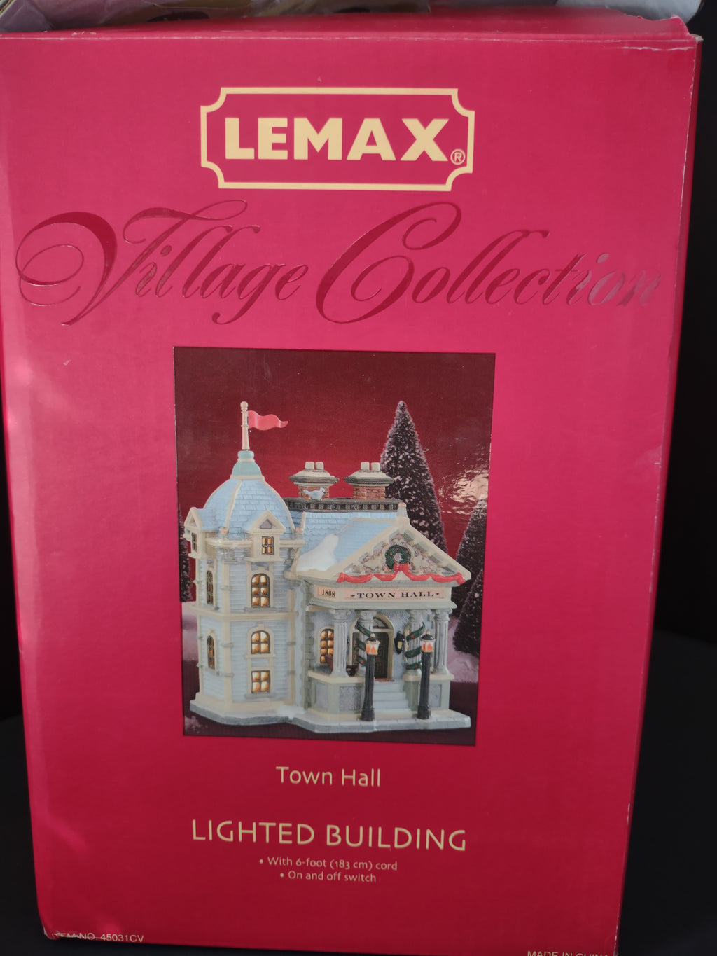 Vintage Lemax Village Collection Town Hall Lighted Christmas Building [8112n]