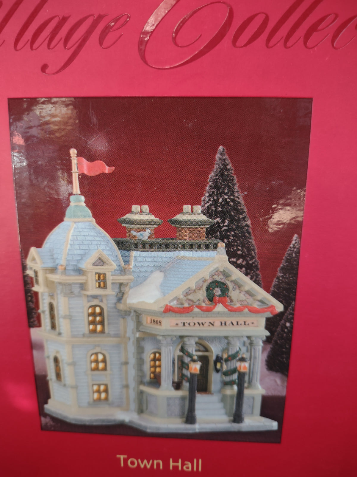 Vintage Lemax Village Collection Town Hall Lighted Christmas Building [8112n]
