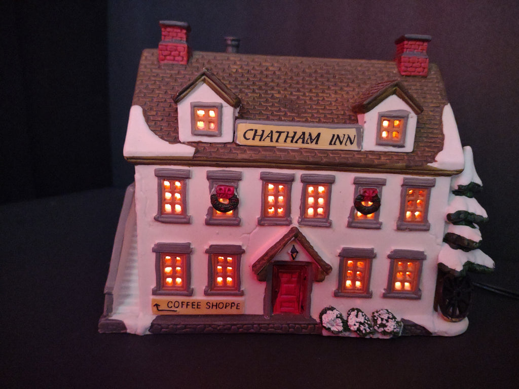 Vintage Lemax Holiday Crossroads Chatham Inn Lighted Christmas Village House [8113n]